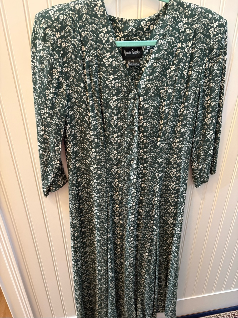Vintage 90’s Jamie Brooke Green Floral Maxi Dress